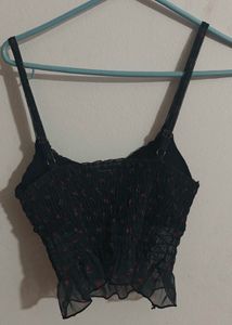 Cute Black Padded Crop Top
