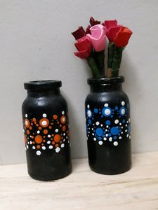 Handmade Mini Glass Bottle Manadala (One Piece)
