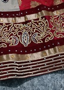 Bridal Lehenga Maroon And Silver Colour