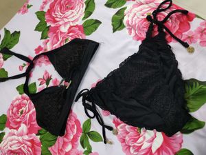 Black Lace Bikini Set