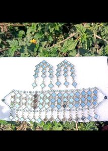 Mirror Choker &amp; Earring Set