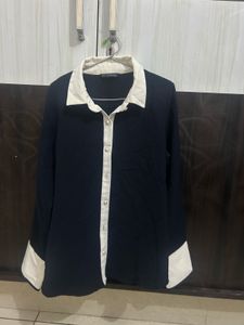 korean Chic Navy blue shirt😍
