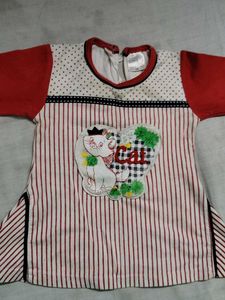 Cute Cat Graphic Baby Top