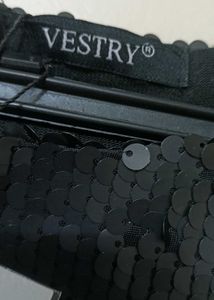 Sparkly Black Sequin Tank Top