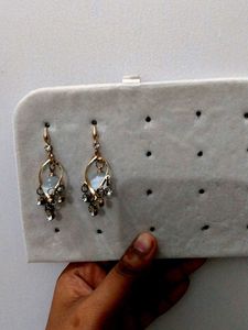 Elegant Gold & Crystal Drop Earrings