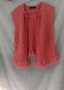 Coral Knit Vest Shrug