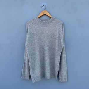Gray Knit Pullover Sweater