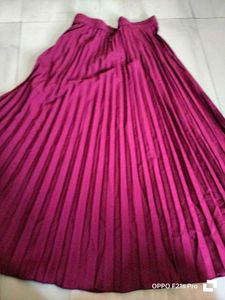 STYLESTONE Women Solid Pleated Pink Skirt