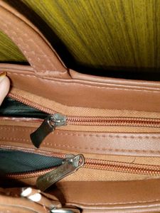 Brown Striped Tote Bag