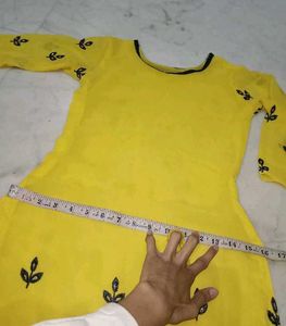 Yellow Embroidered Kurta