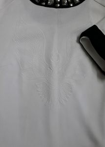 White Colored Embellished Top