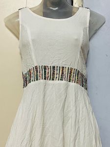 Pintrest Navratri White Dress with Colorful Detail