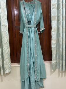 Elegant Mint Green Embroidered Kurti - XL