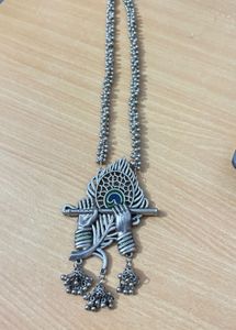Krishna Flute Oxidised Necklace Set