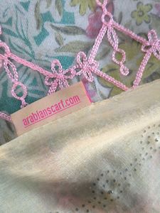 Off White Stole With Bead Work