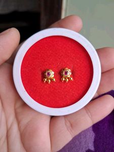 Gold-Plated Floral Stud Earrings