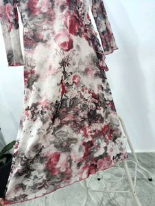 Floral Print Mesh Dress