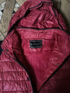 Red Puffer Jacket with Hood