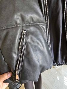 Zara Black Faux Leather Jacket
