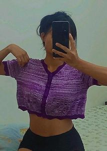 Cropped Knit Cardigan