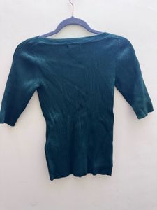 Green Ribbed sweater