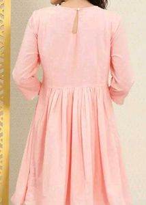 Peach Gathered Dress