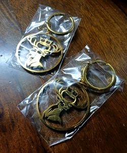 2 Original ROYAL STAG Golden Keychain