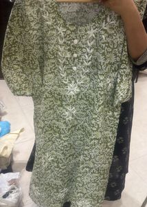 Green Printed Kurta