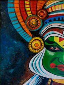 Kathakali painting On Canvas Ready to Be Hanged