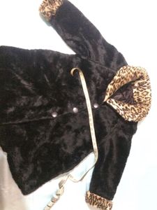 BLACK LEOPARD COAT