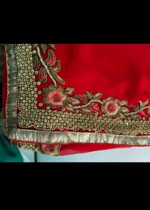 Elegant Red Embroidered Saree