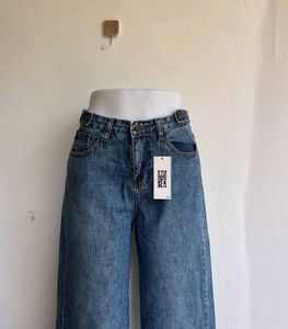 Blue Y2k Straight Jeans