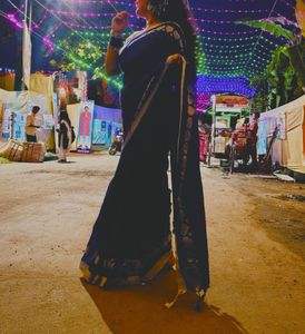 Navy Blue Handloom Saree