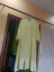 Yellow Embroidered Kurti