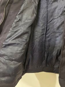Navy Blue High Collar Puffer Jacket