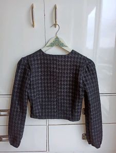 Houndstooth Cropped Jacket