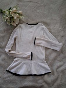 ZARA Ribbed Peplum Top