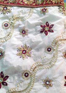 Embroidered Sari Fabric