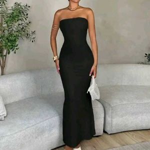 Sleek Black Tube Dress