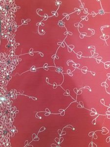 Beautiful Tread And Cutwork Gajri Colour Saree