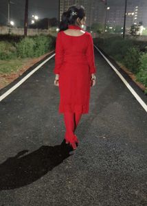 Elegant Red Embroidered Kurta Set