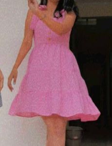 Pink Gingham Tiered Mini Dress