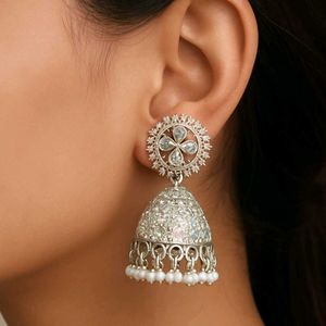 Silver Jhumka Earrings