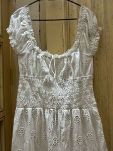 White Eyelet Off-Shoulder Dress