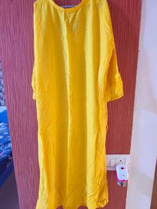 yellow straight kurta