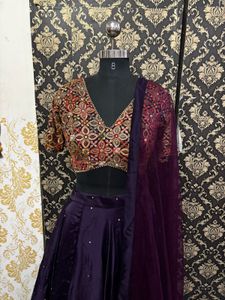Elegant flairy  Purple Lehenga
