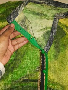 Green Abstract Print Kurti