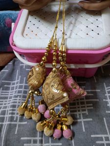 Elegant Golden and pink Tassels