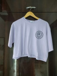 Lilac Oversized Cropped T-shirt
