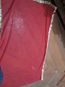 Red Dupatta with Gold Border
